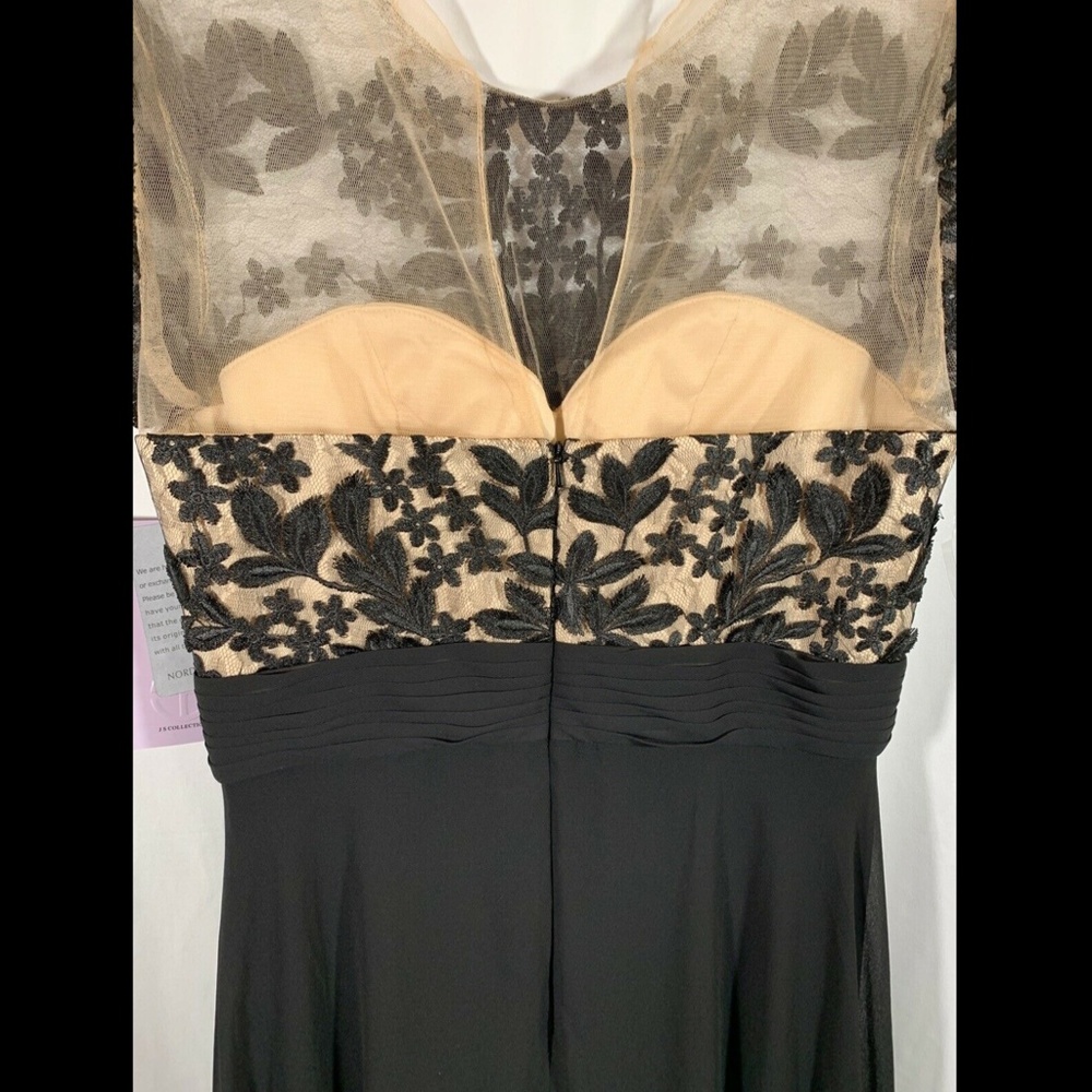 Nwt $298 Js Collections Embroidered Illusion Bodice Gown In Black [Sz 8 ] — image 6 of 8
